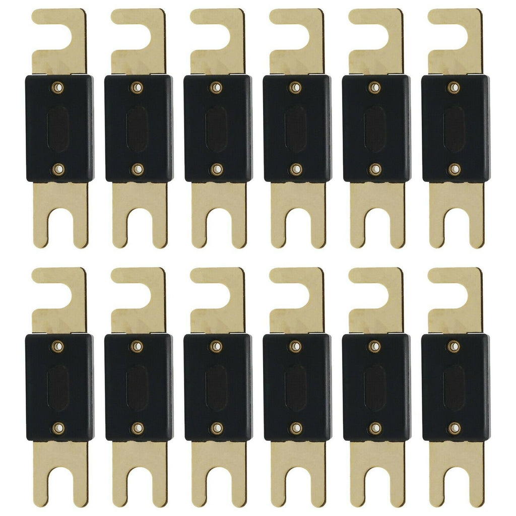 12 x 250 Amp ANL Inline Gold Plated Electrical Protection Fuse Blade for Vehicle - Sellabi