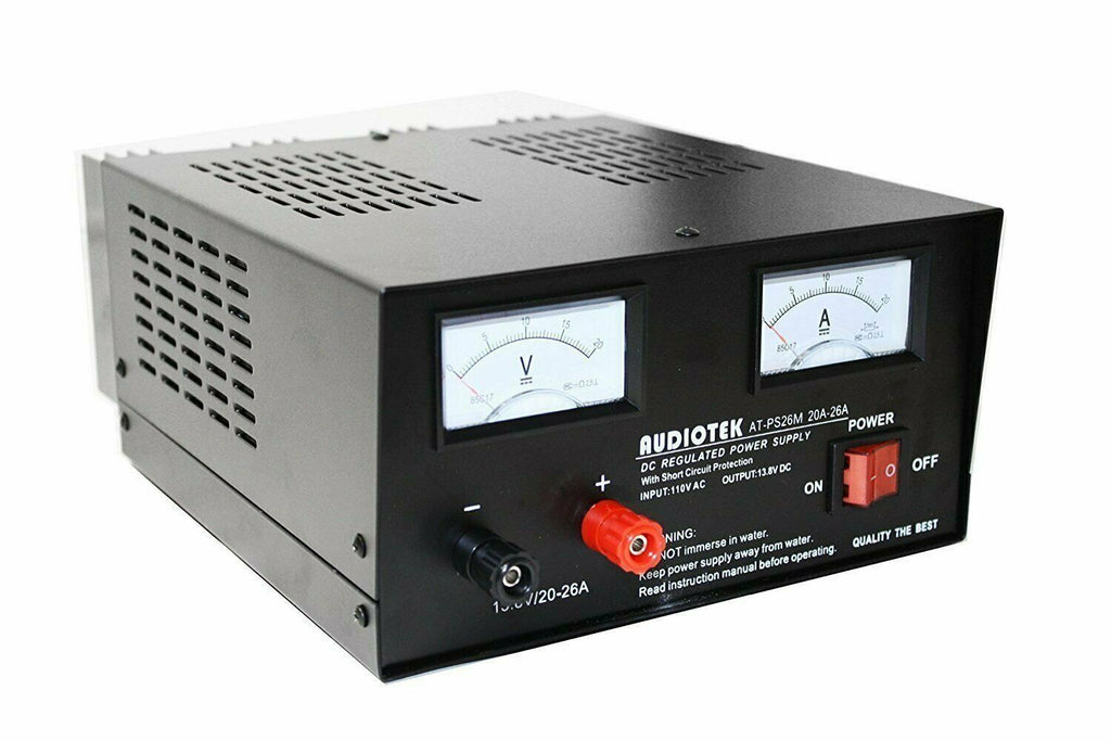 Audiotek AT-PS26M Output 20A-26A Amp Mobile 13.8 Volt DC Heavy Duty Power Supply - Sellabi