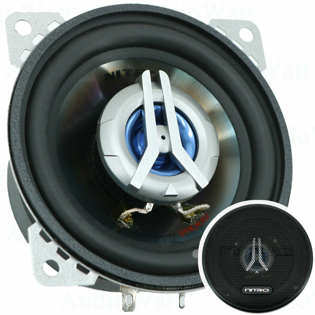 2x Nitro BMW-3344 400 Watts 4" Car Audio 2-Way 4 Ohms 4 Inches Coaxial Speakers - Sellabi