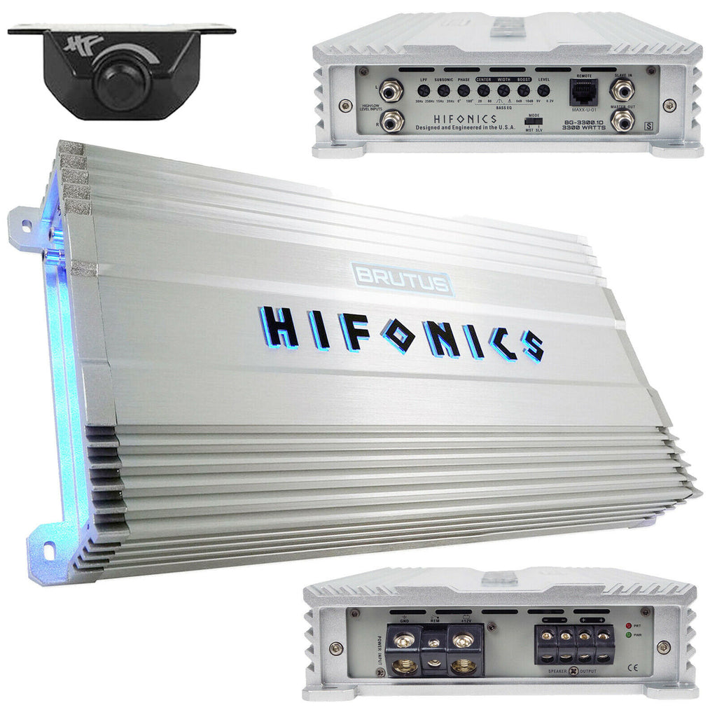 Hifonics BG-3300.1D 3300 Watts Mono Subwoofer Car Audio Amplifier + 0 GA Amp Kit - Sellabi
