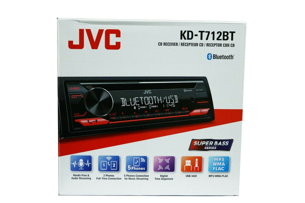 JVC KD-T712BT CD Receiver with Bluetooth / USB / Spotify / FLAC / 13-Band EQ - Sellabi