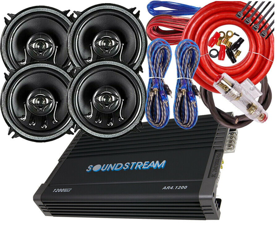 Soundstream AR4.1200 Amplifier + 4x Cerwin-Vega XED-62 6.5" Speakers + 4Ch Kit - Sellabi