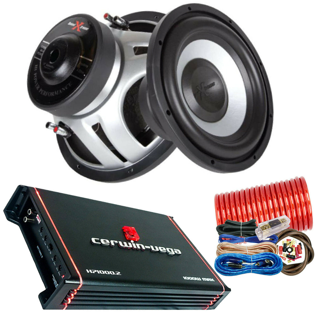Cerwin-Vega H71000.2 1000W  2-Ch + 2x Soundxtreme ST-1052 Subs 2200W 10" + Kit - Sellabi