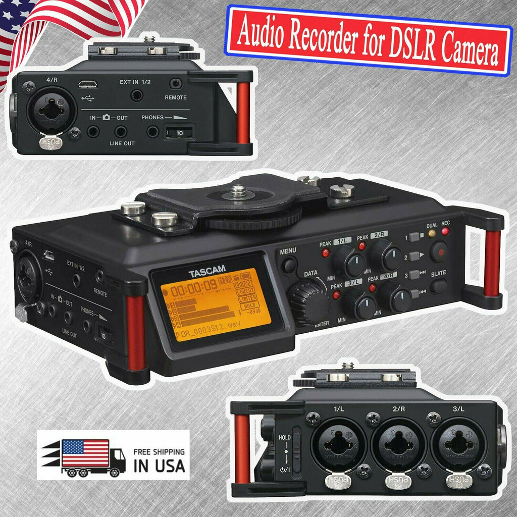 Tascam DR-70D 4-Track Portable Audio Recorder for DSLR Camera - Sellabi