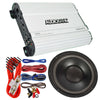 Audiobank P1601 1600W 1 Ch Amp + 1x Audiotek K712 12" 1200W Subs + 8 Gauge Kit - Sellabi