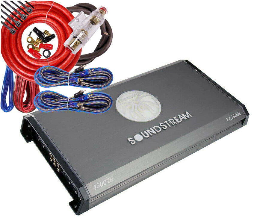 Soundstream 1500Watts Class D Bridgeable 4 Channel Amplifier + 4 Ga 4 Ch Amp Kit - Sellabi