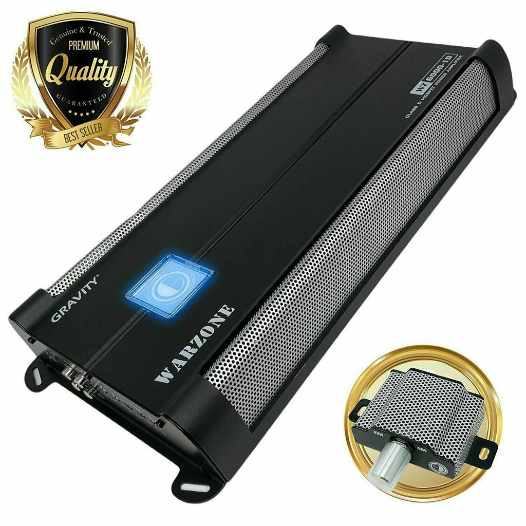 Gravity Warzone 6000 WATTS Amp Class D 1ohm Car Audio Stereo Amplifier WZ6000-1D - Sellabi