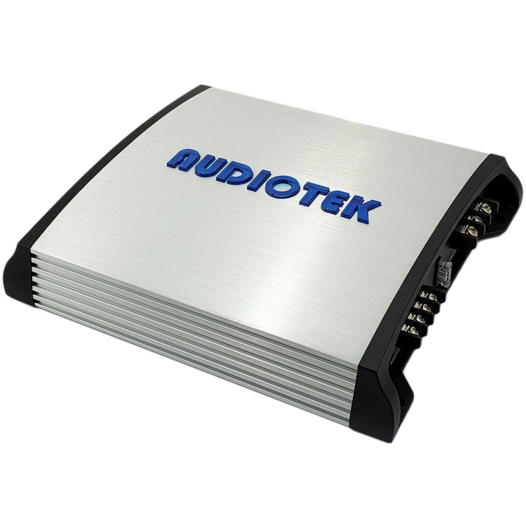 Audiotek AT-2400S 2400 Watts 2 Channels Stereo Car Amplifier + 4 Ga Amp Kit Blue - Sellabi