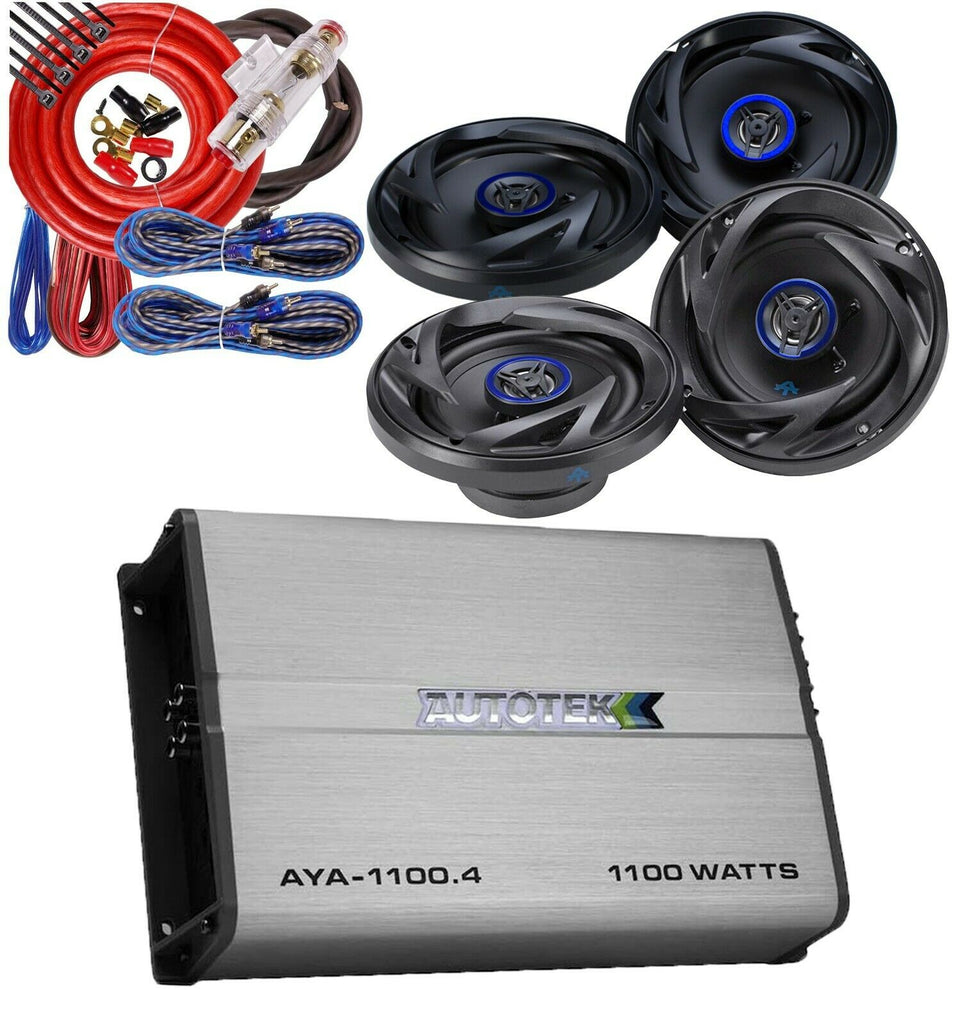 2x Autotek ATS65CX + 2x ATS525CS Speaker +  AYA1100.4 1100W Amplifier + AmpKit - Sellabi