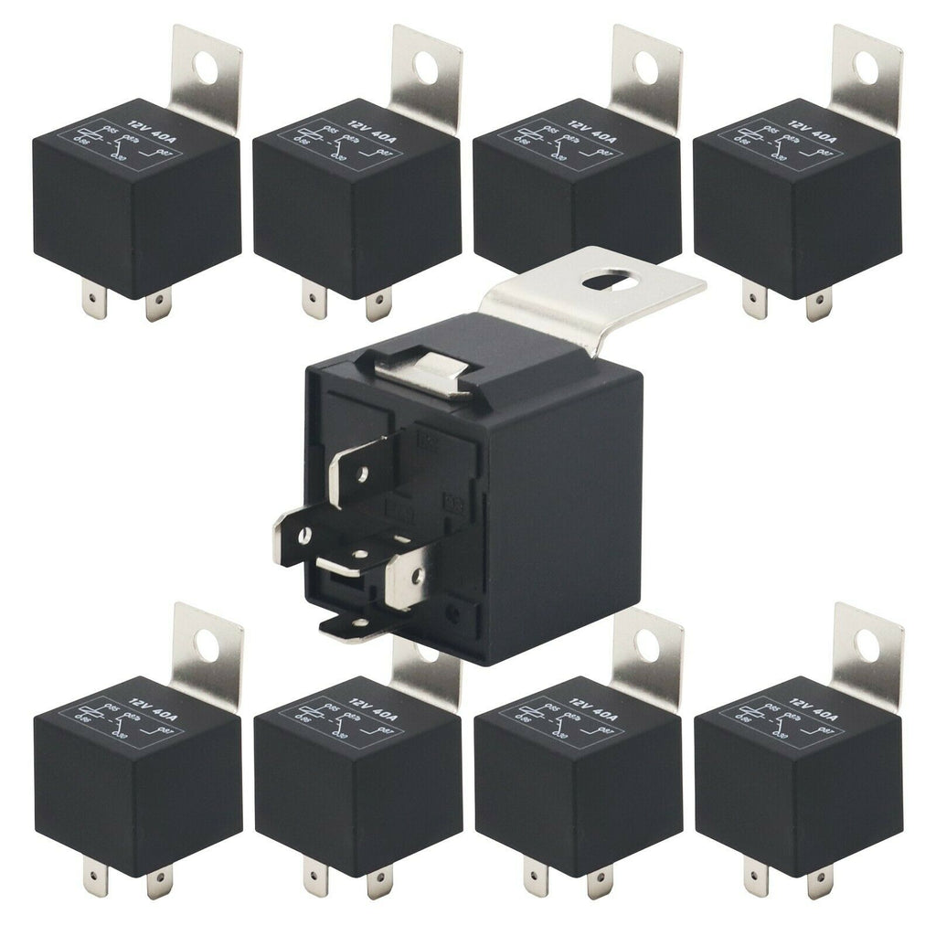 8  Pcs 12v 5 Pin SPDT 40 Amp Relay Socket Metal Tab Auto Car Audio Marine - Sellabi