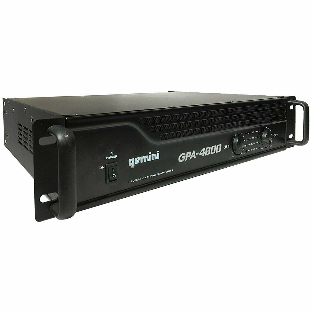 Gemini Pro GPA-4800 4000W 2 Channel Power DJ Amplifier 2U Rack Mount Amp Stereo - Sellabi