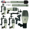 KIT7 Professional Wired Microphone Mic Kit for 7 Pieces Drum Set w/ Mounting Kit - Sellabi