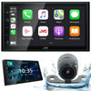 REAR CAM 20C + JVC KW-M56BT 6.8" DIGITAL MULTIMEDIA STEREO APPLE CARPLAY ANROID - Sellabi