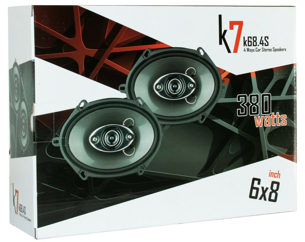 4x New Audiotek K7 K68.4S 760W 6x8" 4-Way Mylar Dome Tweeter Stereo Speaker - Sellabi