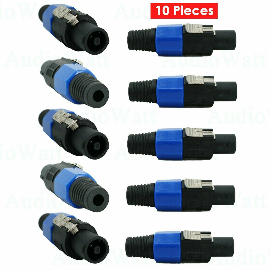 10PCS Speakon Connector Adapter Lot 4 Pole Male Plug for Audio Loudspeaker Cable - Sellabi