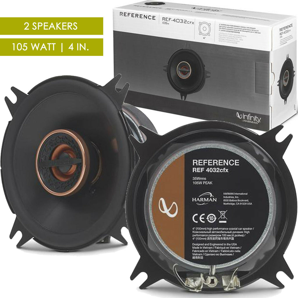 Infinity REF4032CFX 4" 105 Watts 2-Way Car Audio Stereo Loud Speakers - 1 Pair - Sellabi