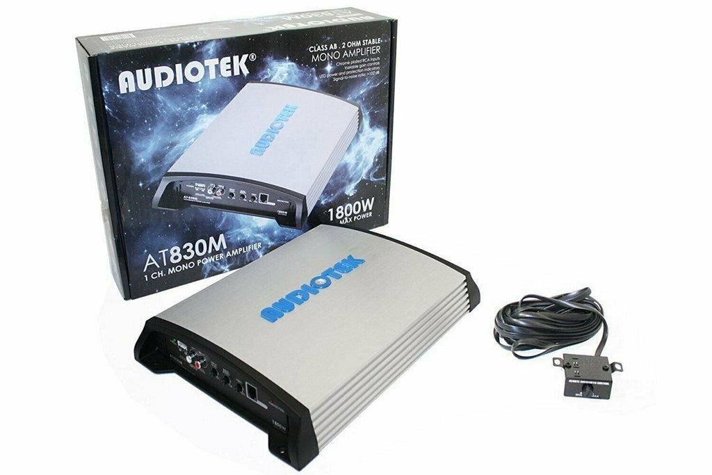 Audiotek At830M Class Ab 1 Channel Mono 2 Ohm Stable 1800W Stereo Car Amplifier - Sellabi