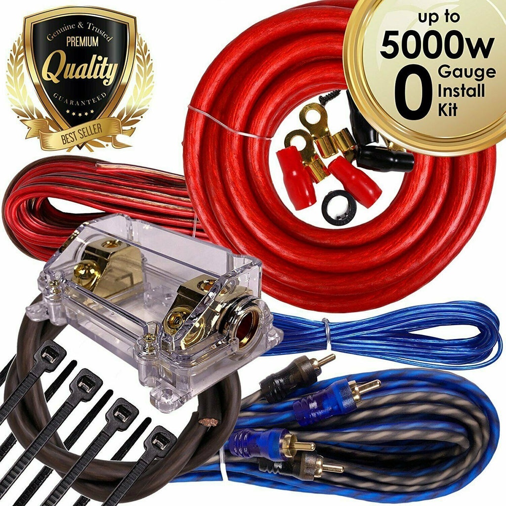 Complete 5000W 0 Gauge Car Amplifier Installation Wiring Kit Amp PK1M0 Ga Red - Sellabi