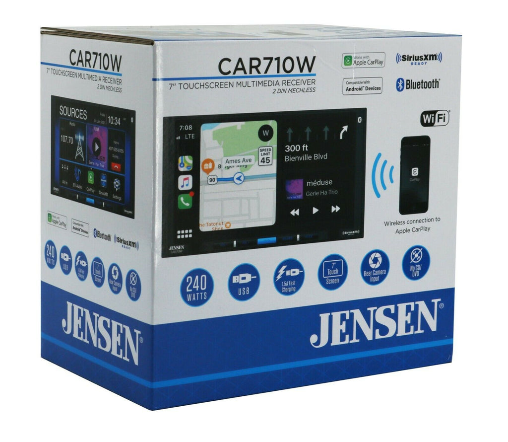Jensen CAR710W 7" Multimedia Touchscreen Receiver +Waterproof Back Camera XV-20C - Sellabi