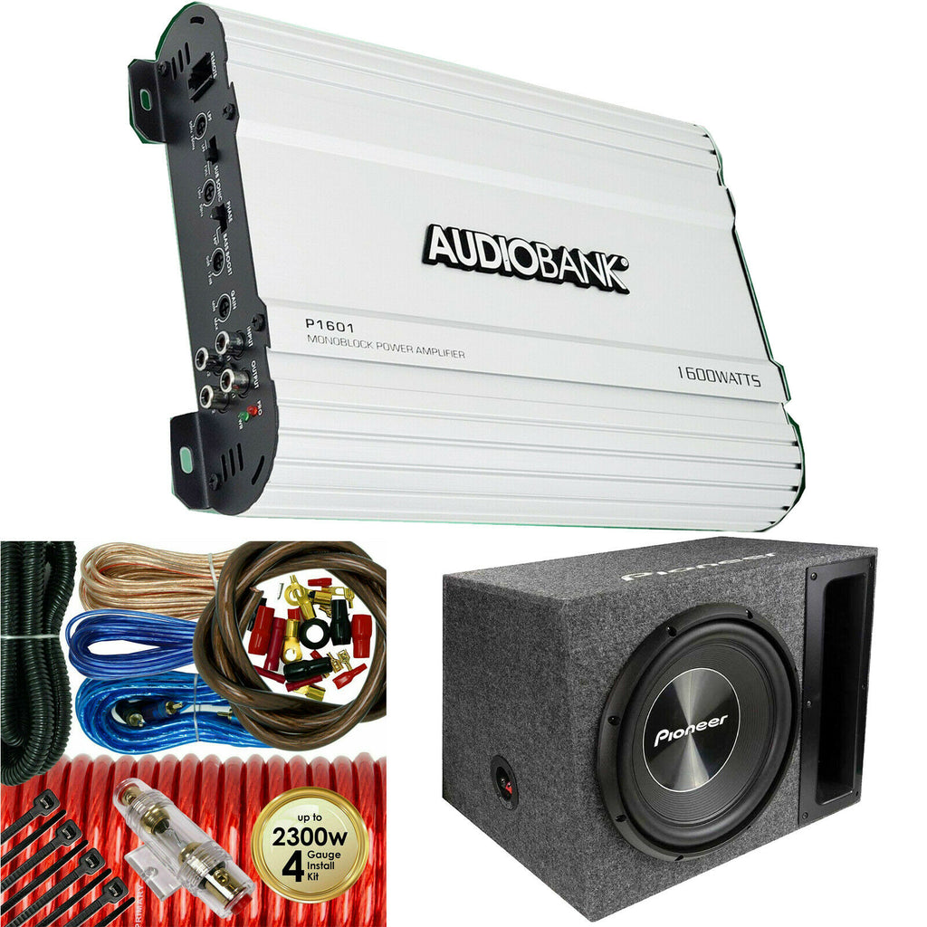 Pioneer TS-A300B 1500W 12" Pre-loaded Subwoofer + Amplifier 1600W + 4 Gauge Kit - Sellabi