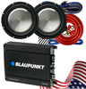 2x Clarion WF2520D 2000W 10" Subwoofer + Blaupunkt AMP1500M Amplifier + Amp Kit - Sellabi