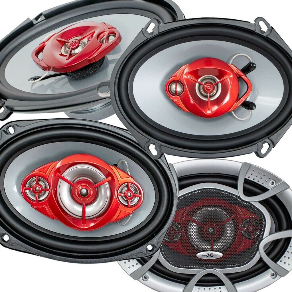 2x Soundxtreme ST-680 5.25" 320W + 2x  ST-694 6"x9" 520W CAR AUDIO Speakers NEW - Sellabi