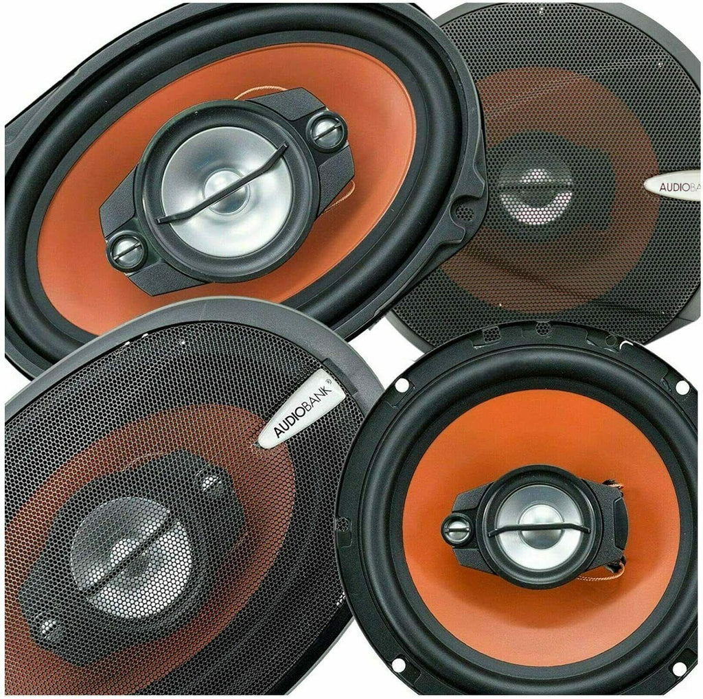 2xAudiobank AB-790 6x9" 1000W Max + 2x AB-674 6.5" 600W Max Coaxial Car Speakers - Sellabi