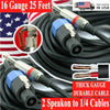 2X PA DJ/ PRO AUDIO WIRE TRUE AWG SPEAKER CABLE SPEAKON TO 1/4 - 16 GAUGE 25 FT - Sellabi