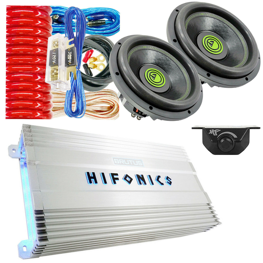 Hifonics BG-3300.1D 3300 Watt Mono Bass Amp + 2x Subwoofers 15" 7000W + 0 Ga Kit - Sellabi