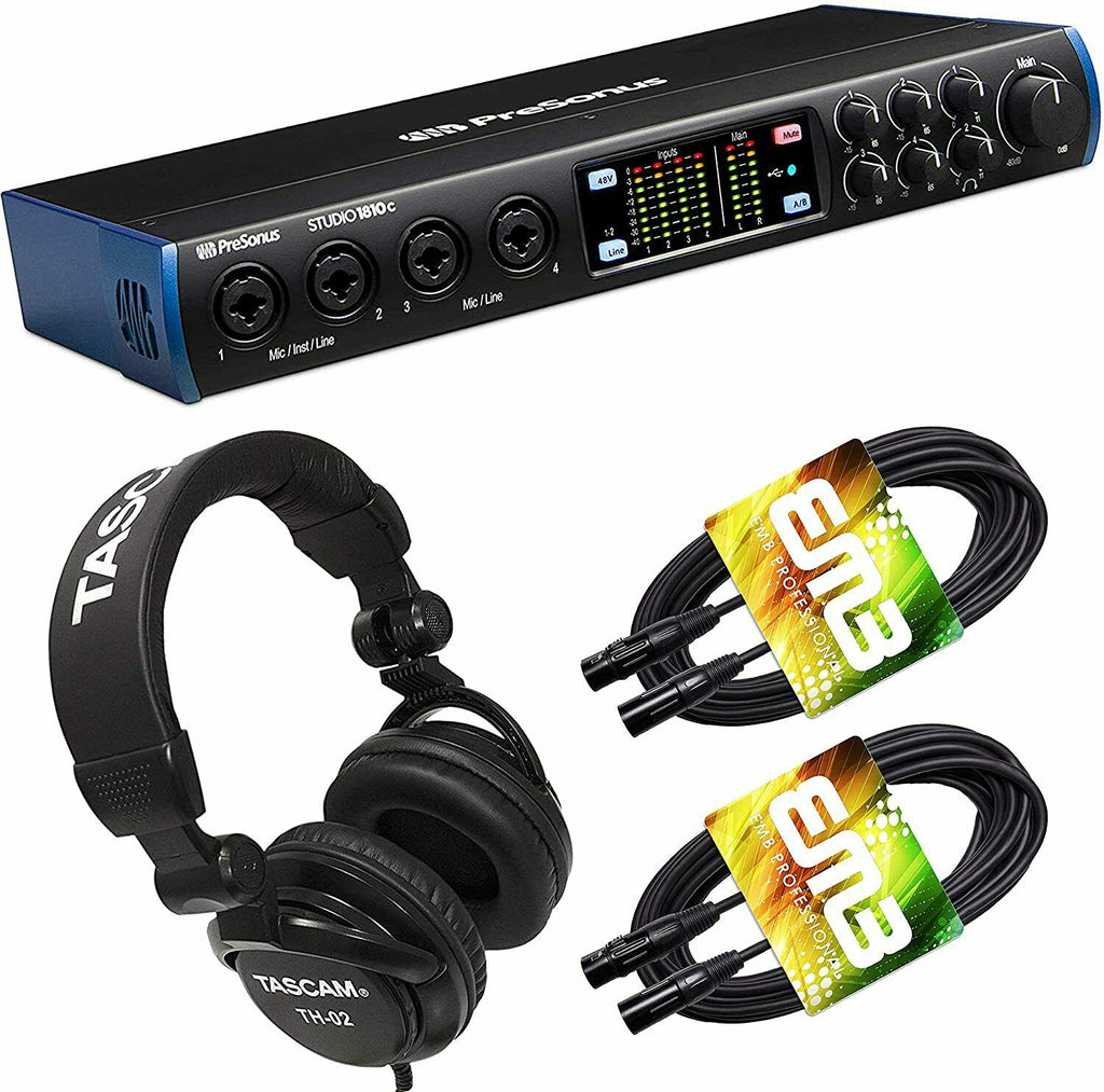 PreSonus Studio 1810c 18x8 USB-C Audio Interface + Mixing Headphone + 2x XLR - Sellabi