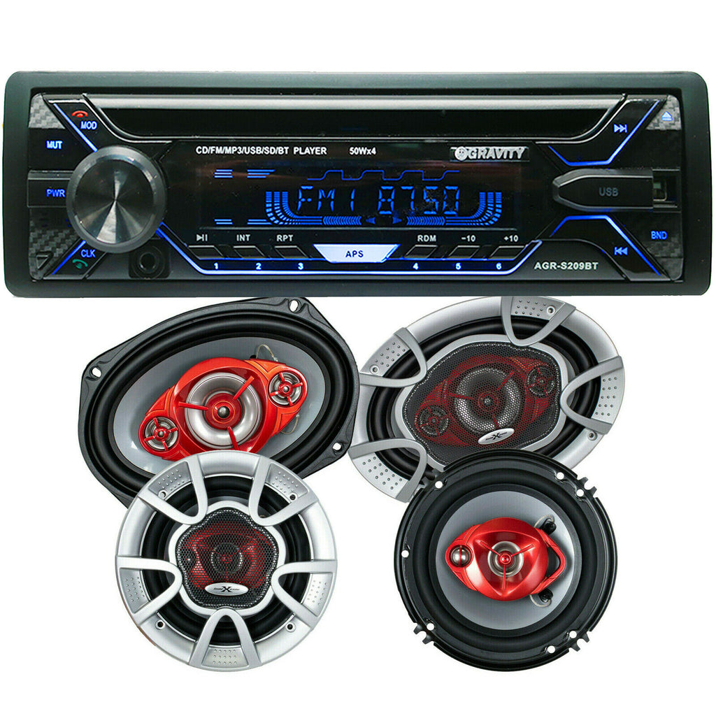 Gravity AGR-209BT CD Player w/ Bluetooth + 2x Soundxtreme ST-694 ST-603 Speakers - Sellabi