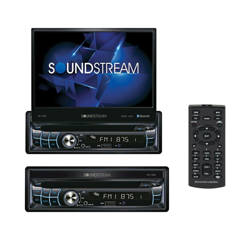 Soundstream VR-720B 7” 1-DIN Flip Up Receiver + Waterproof Back Camera XV-20C - Sellabi