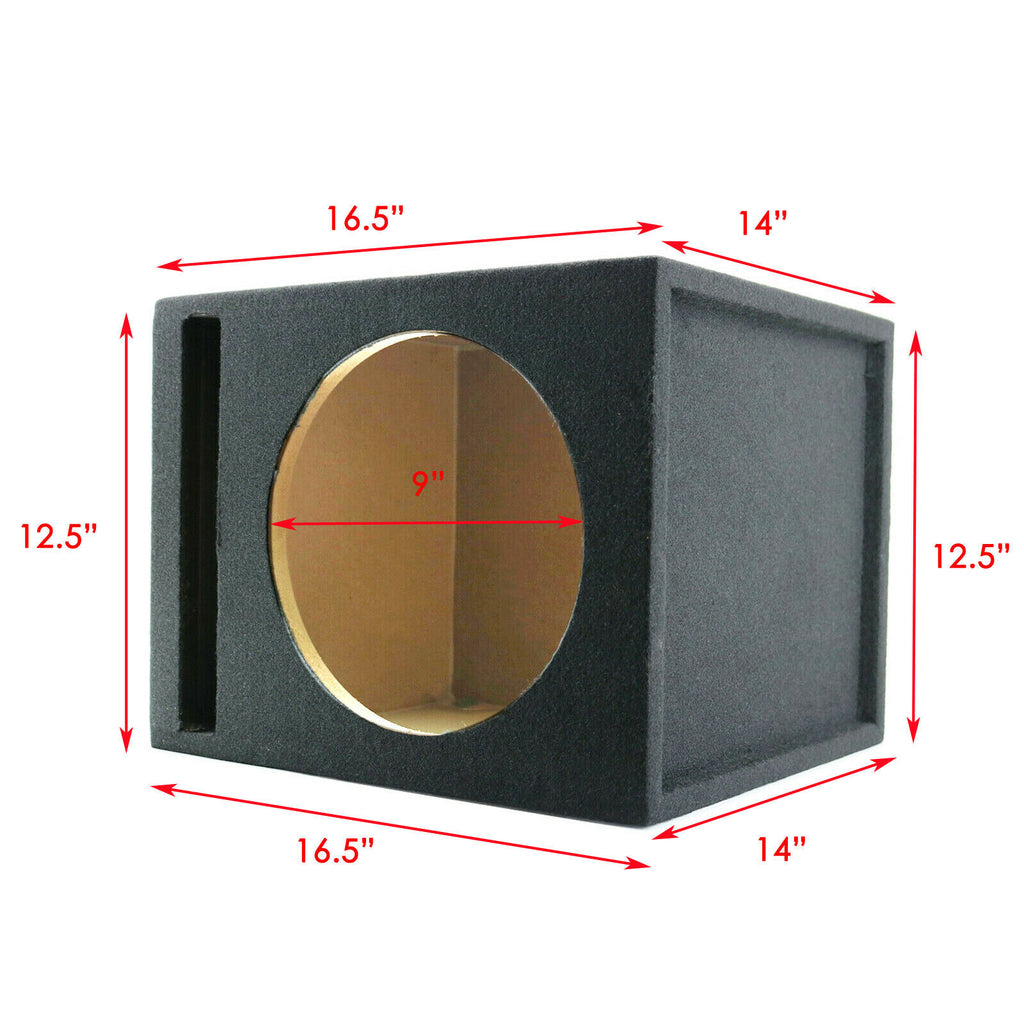 1x AUDIOTEK SINGLE 10" PORTED SUBWOOFER ENCLOSURE CAR AUDIO SPEAKER BOX 1" MDF - Sellabi