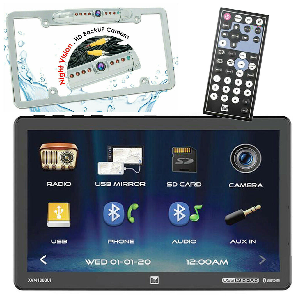 Dual XVM1000UI 10.1" Touchscreen Media Receiver w/ Bluetooth USB + Rear Cam 30CH - Sellabi