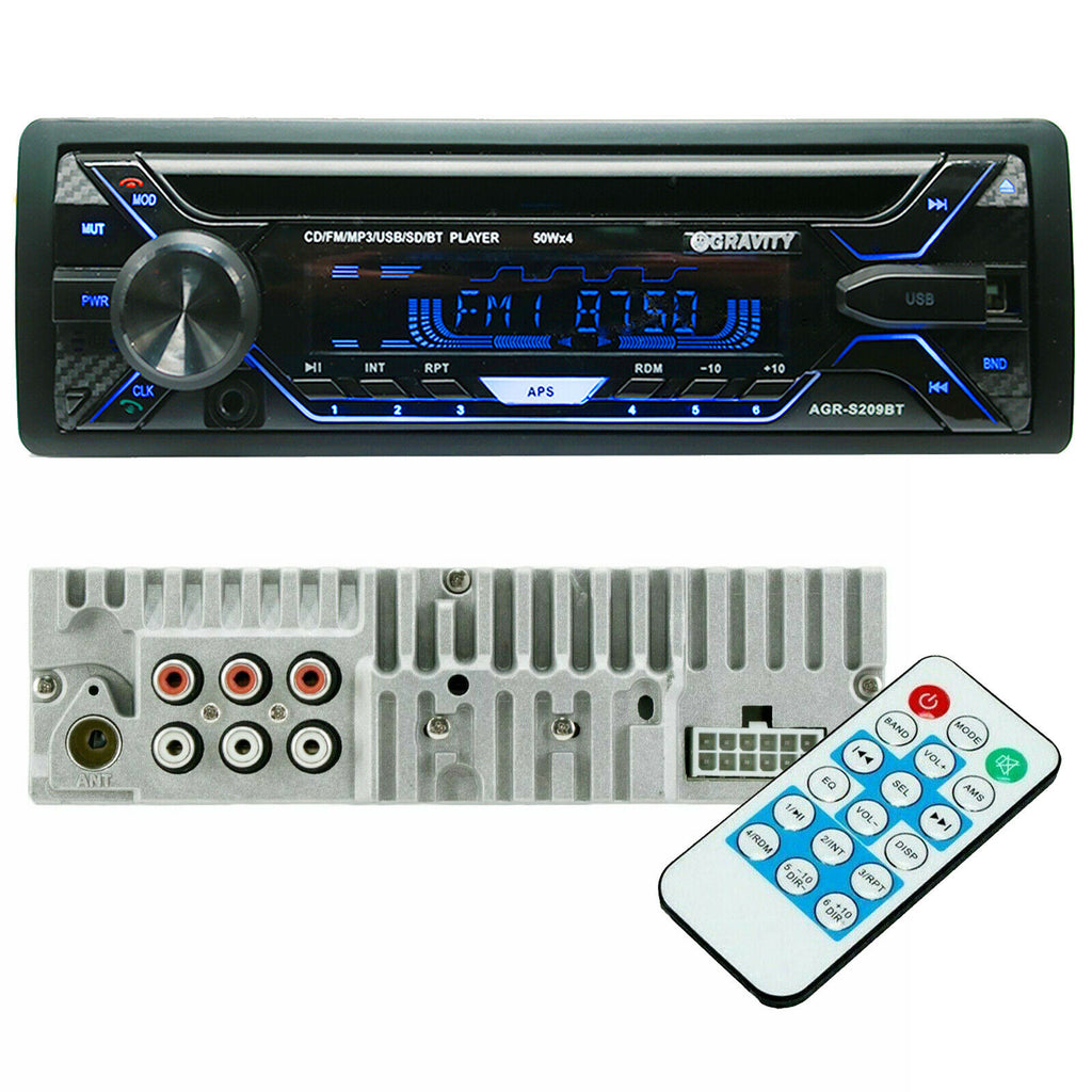 Gravity 240 Watts AGR-209BT CD / MP3 Car Audio Receiver w/ USB, SD, Bluetooth - Sellabi
