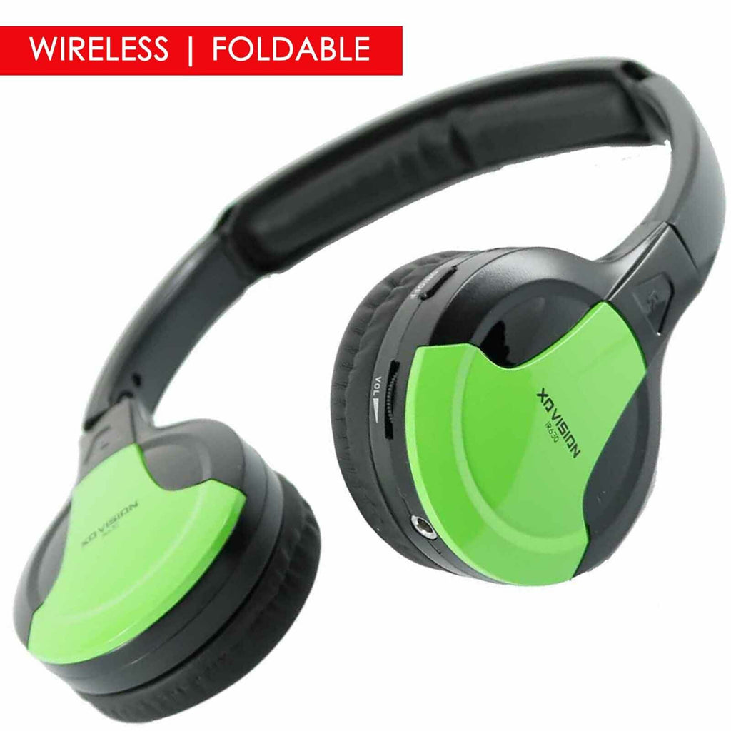 NEW XO Vision IR630G Over-Ear Pro Audio IR Wireless Foldable Headphones - GREEN - Sellabi