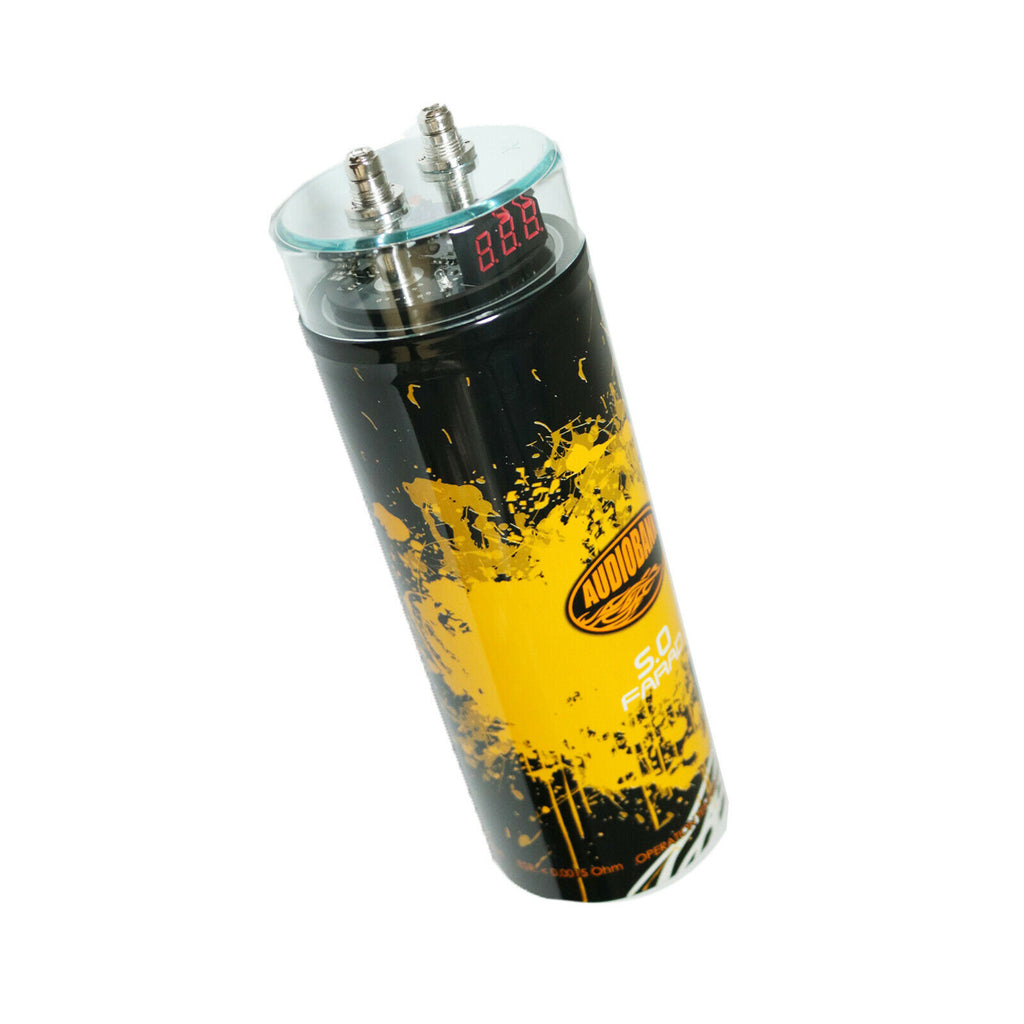 Audobank AB-5.0 5 Farad Capacitor Car Audio Power 12V Digital 3 Digit Display - Sellabi