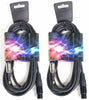 2x 15ft XLR 3-Pin Female to 1/4" Mono Plug Shielded Microphone Mic Audio Cable - Sellabi