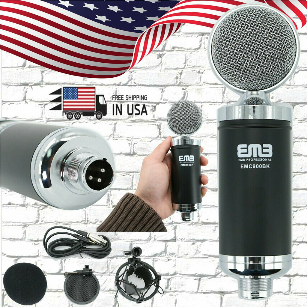 EMC900 Multi-Pattern Large Diaphragm Condenser Project Studio Microphone Black - Sellabi