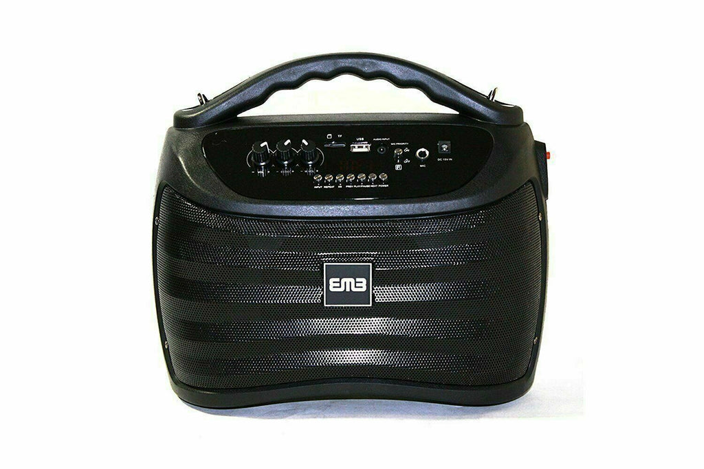 New EMB PKX5BT 300 Watts Portable Rechargeable Boom Box Speaker Black Work w/ BT - Sellabi