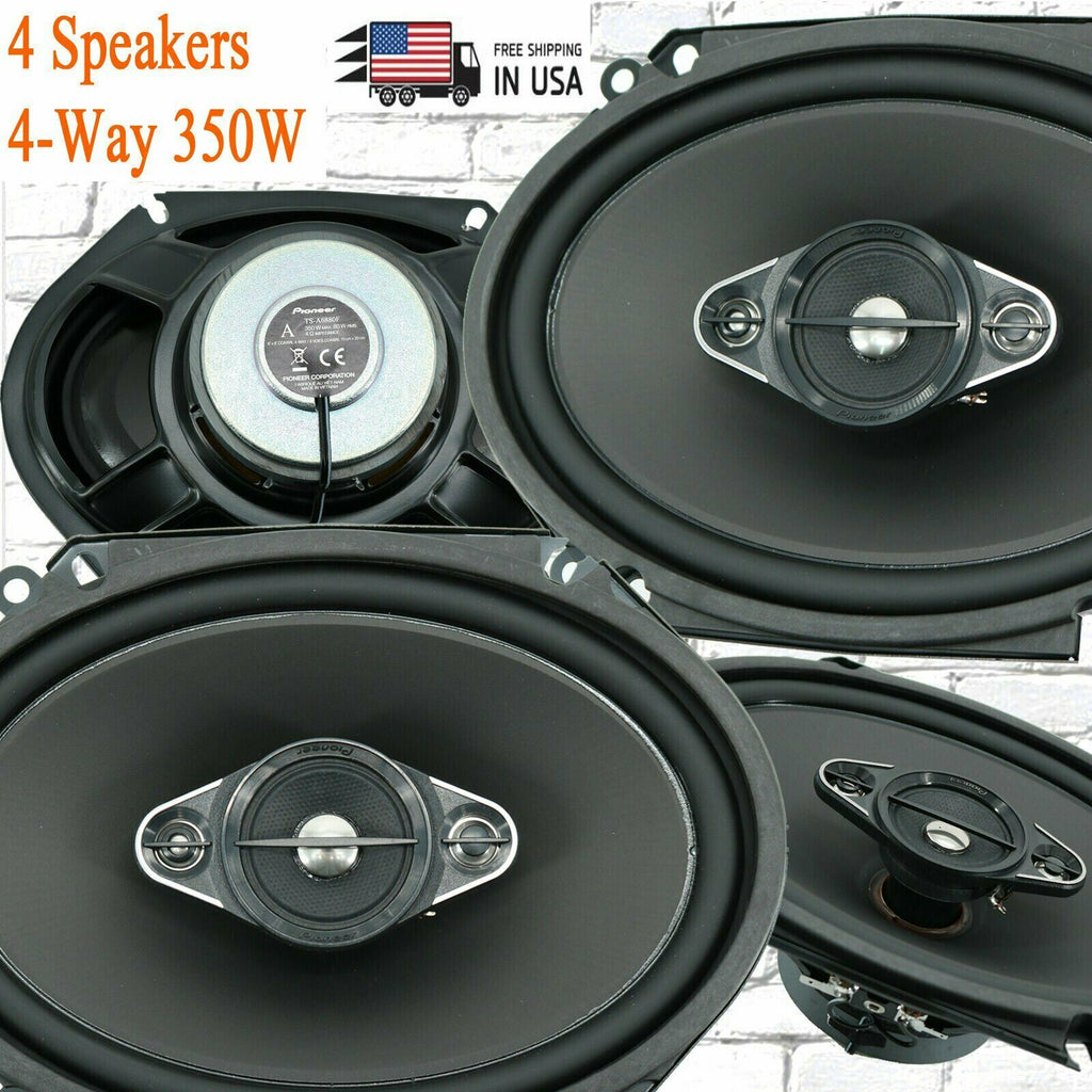 4 x PIONEER TS-A6880F 6 x 8" 4-WAY CAR AUDIO COAXIAL SPEAKERS 350W MAX - Sellabi