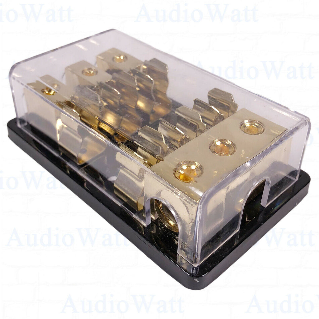 0 / 2 / 4 Gauge ANL XL Fuse Holder 3-Way Distributor AGU Fuse Car Audio 300 Amp - Sellabi