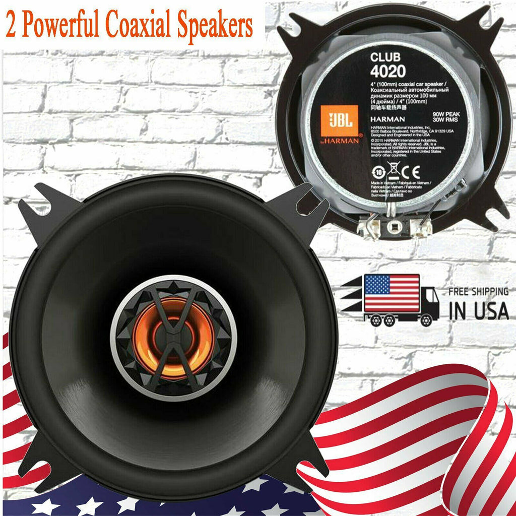 2x JBL Club 4020 180W 4" 2-Way PEI Dome Tweeter Powerful Coaxial Speakers 1pair - Sellabi
