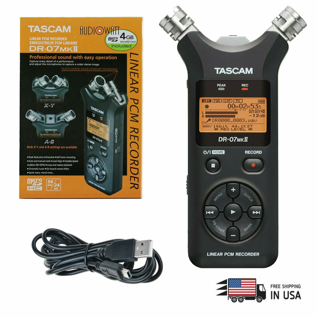 Tascam DR-07MKII Portable Linear PCM Digital Handheld Stereo Recorder 96kHz/24-b - Sellabi