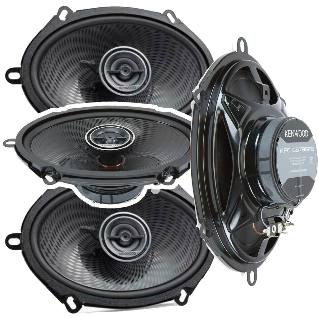 4x Kenwood KFC-C5796PS 5"x7" 2-Way 640W Coaxial Custom Fit Car Audio Speakers - Sellabi