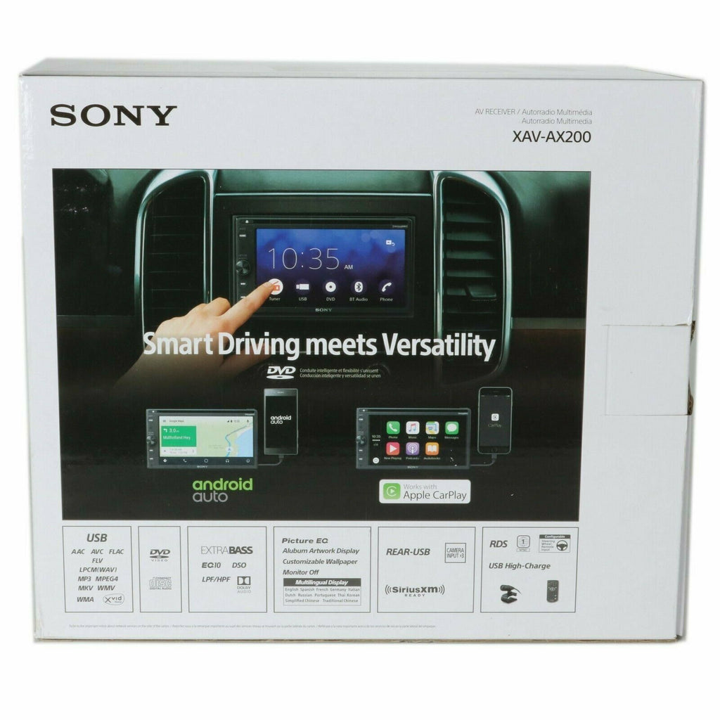 Sony XAV-AX200 6.4" DVD/CD Multimedia Receiver w/ Applecar Play & Android Audio - Sellabi