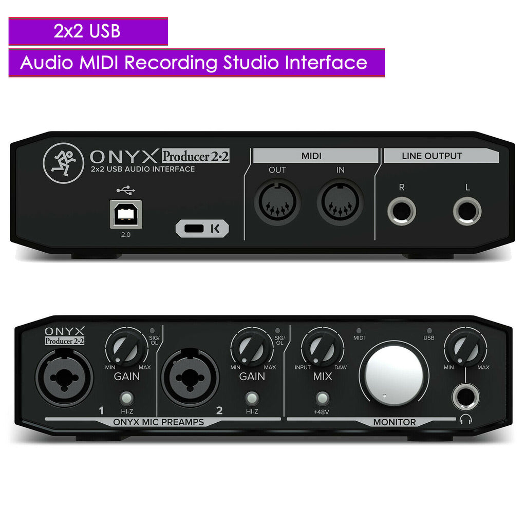 New Mackie Onyx Producer 2.2 2x2 USB Audio MIDI Recording Studio Interface - Sellabi