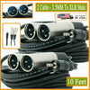 2 Packs- 10FT 3.5MM to XLR 3-Pin Male Microphone Cable Mic Plug For Laptop Phone - Sellabi