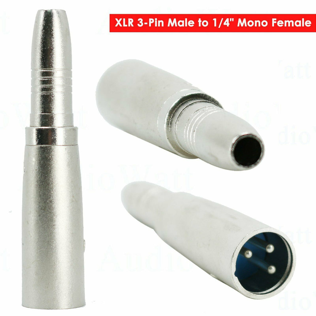 3-Pin XLR Male to 1/4" 6.35mm Mono Female DJ PA Audio Cable Jack Mic Adapter NEW - Sellabi
