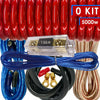 5000W SX 0 Gauge Amp Kit Amplifier Install Wiring Complete 0 Ga Car Wires Red - Sellabi